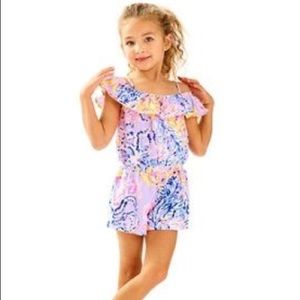 Lilly Pulitzer Girls Emoni Romper. Sz: Xs (2T-3T)